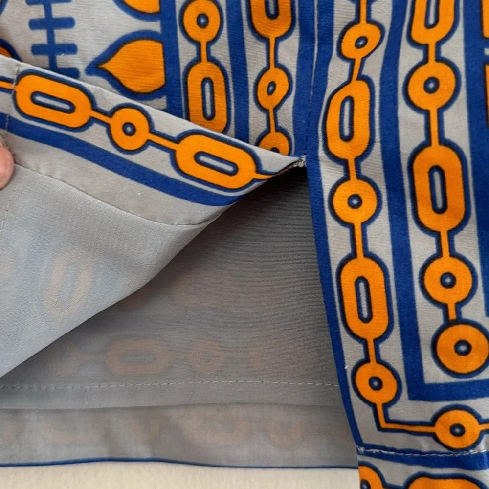Anthropologie Plenty by Tracy Reece orange & blue mandala pencil skirt, Size 2. - Picture 7 of 10